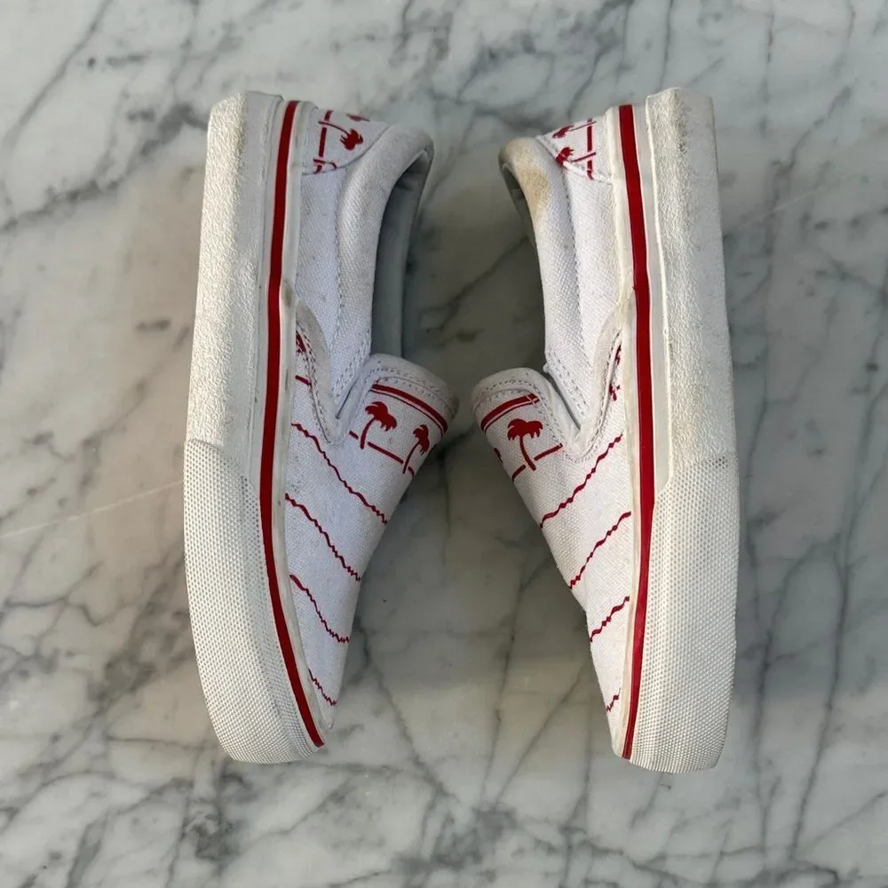 Kids In N Out Slip-On Shoes Sz 12 Red Palm Tree Design
